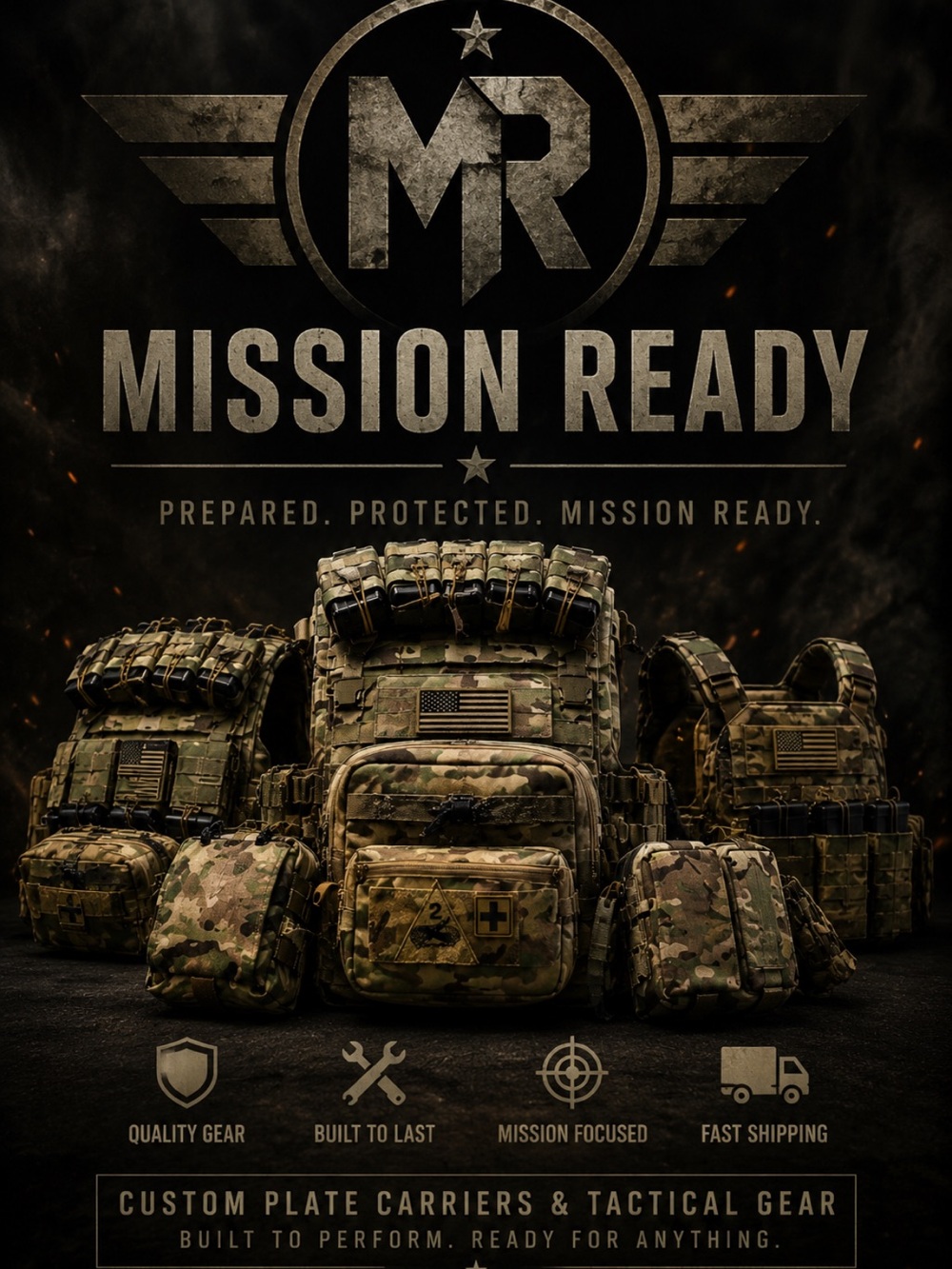 Mission Ready Tactical Plate Carrier Set - Multicam